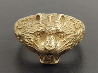 VINTAGE BRASS LIONS HEAD RING