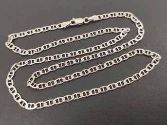 VINTAGE STERLING SILVER 3.5mm MARINER LINK CHAIN NECKLACE