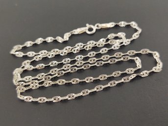 VINTAGE STERLING SILVER 2mm FANCY LINK NECKLACE