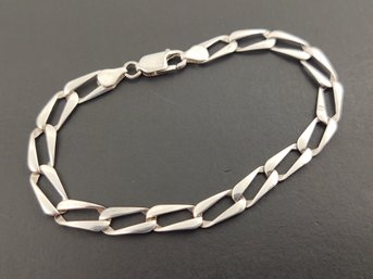 VINTAGE STERLING SILVE 6mm RECTANGLE CUBAN LINK CHAIN BRACELET