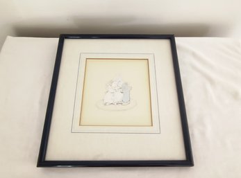 Framed Drawing Of A Bunny Family, From Grandma