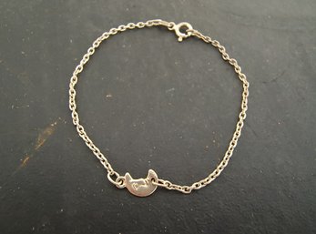 Sterling Silver Bracelet With Moon Crescent, Italy