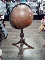 Vintage 1940s 16 In. Library Globe By Replogle Globes, Chicago, On Wood Base 75/CVBKA