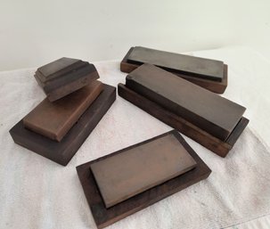 Grouping Of Antique Whetstones, Some In Wood Cases