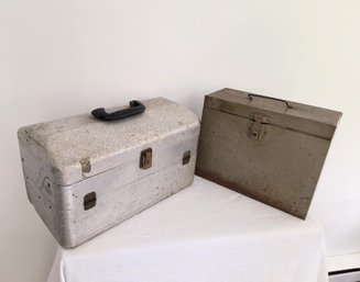 Two Vintage Metal Boxes, One A Tackle Box