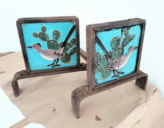 Amazing Antique Arts & Crafts English Andirons