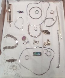 Jewelry Treasure Lot - Bracelets, Rings, Necklaces & Watch     SUZ/D4