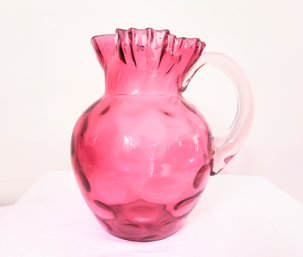 Large Vintage Glass Carafe /pitcher