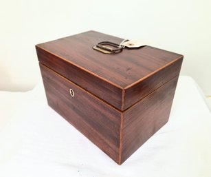 Rare Circa 1800 Tea Box Kit With Interior Box And Glass Bowl