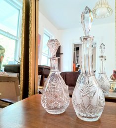 Two Antique Cut Glass Decanters