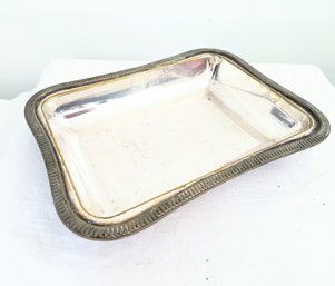 Late 19th Century Italian Silver Tray / Dish With Embossed Edge