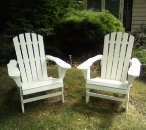 Pair Of White Adirondack Outdoor Chairs - They Always Create The Perfect Setting