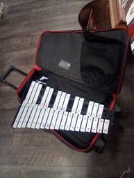 Fun Marima Xylophone Plus Rolling Case & Stand With Vic Firth Percussion Kit Stickers 57/CVBKA