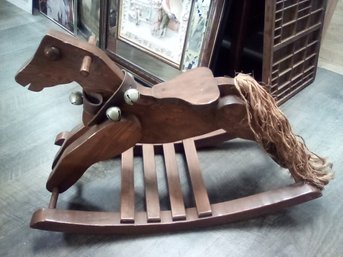 Solid Wood Rocking Horse With Bold Jingle Bells Collar      Mario/CVBKA