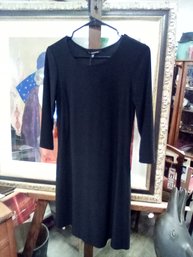 Nik And Nash New Never Worn Small Ladies 3/4 Sleeve Round Neck  Poly & Elastane Black Dress With Side Pockets