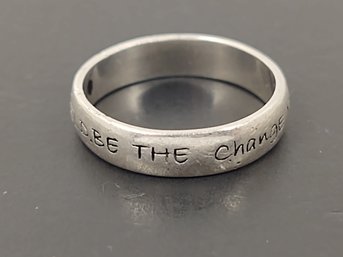 VINTAGE STERLING SILVER INSPIRATIONAL BAND RING