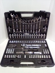 Stanley 123 Pieces Socket Set - 27 Deep Sockets - 1/4 & 3/8 Drive Pear Head Ratchet - Hardshell Case. RC - C5