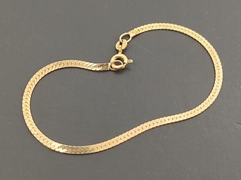 VINTAGE 14K GOLD 2mm HERRINGBONE BRACELET