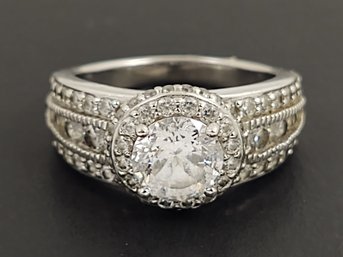 STUNNING STERLING SILVER CZ RING