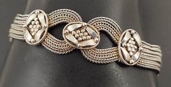 VINTAGE DESIGNER SIGNED ANATOLI STERLING SILVER ETRUSCAN STYLE BRACELET