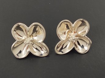 VINTAGE DESIGNER SIGNED ROBERT LEE MORRIS FLOWER EARRINGS