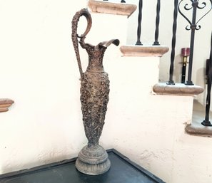 Unusual Vintage Carafe With Raised Elaborate Designs