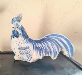 Charming Painted Ceramic Rooster Sculpture/figure