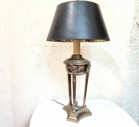 Vintage Brass Table Lamp/ Desk Lamp With Lampshade