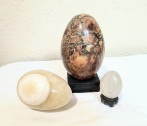 Grouping Of Stone Eggs, Nice Table Top Decor