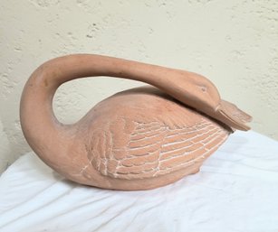 Large Swan Figure In Terracotta