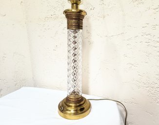 Vintage '80s Table Lamp With Glass And Metal Base