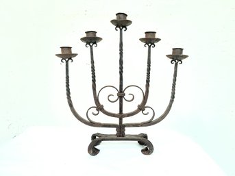 1920s Wrought Iron Candle Holder