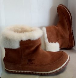 Sorel Suede Out N About Suede Faux Fur Lined Slipper Booties Size 9 US/40 Eur    TT/B5