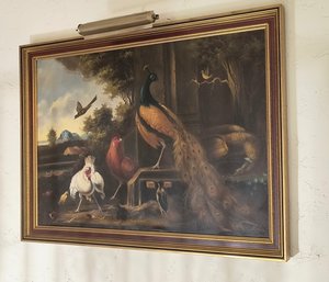 Large Painting In Antique Style, Signed And Framed