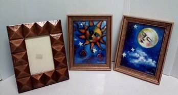 2 Nichola Moss Framed Prints & Wood 3-1/2 X 5-1/2 Photo Frame TTB2