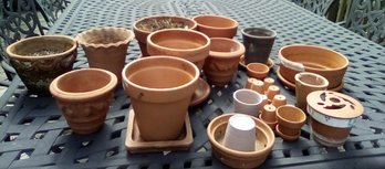 Large Lot Of Small Outdoor Planters