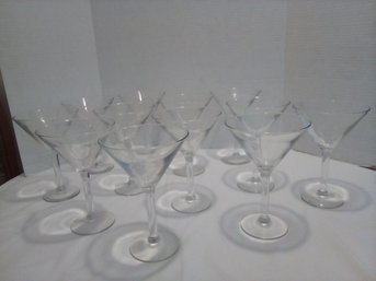 Pier 1 Set Of 12 Martini Glasses With Original Box - 6-3/4 Inches Tall  LR