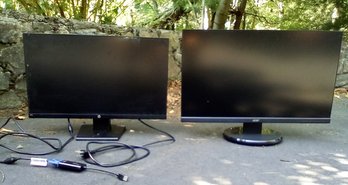 Two Computer Monitors - HP & Acer -both Manufactured In 2017       Gar