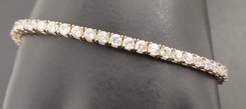 BEAUTIFUL STERLING SILVER CZ TENNIS BRACELET