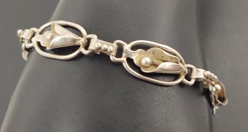 VINTAGE STERLING SILVER CALLA LILY BRACELET