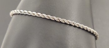 VINTAGE STERLING SILVER 2mm ROPE CHAIN BRACELET