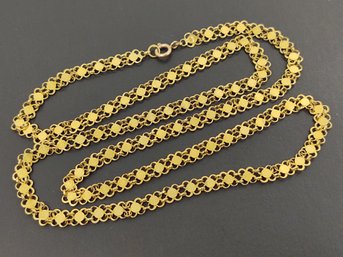 VINTAGE GOLD OVER STERLING SILVER FANCY LINK NECKLACE