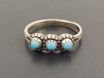 BELL TRADING POST NATIVE AMERICAN STERLING SILVER TURQUOISE RING