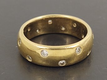 VINTAGE BEAUTIFUL GOLD OVER STERLING SILVER CZ BAND RING