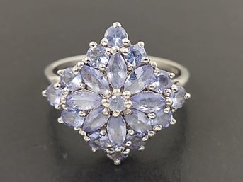 STUNNING STERLING SILVER TANZANITE RING