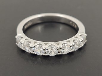 BEAUTIFUL STERLING SILVER 7 STONE CZ ANIVERSARY RING