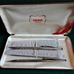 Solid 925 Sterling Silver Cross Pen And Pencil Set