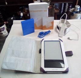 Barnes & Noble Nook In Purple Leathery M-edge Holder, WD My Passport & IPod With Arm Strap TT/B4