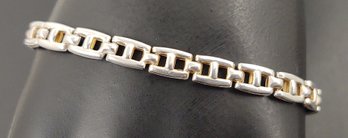 VINTAGE STERLING SILVER SQUARE MARINER STYLE LINK BRACELET