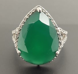 STUNNING STERLING SILVER CHRYSOPRASE RING